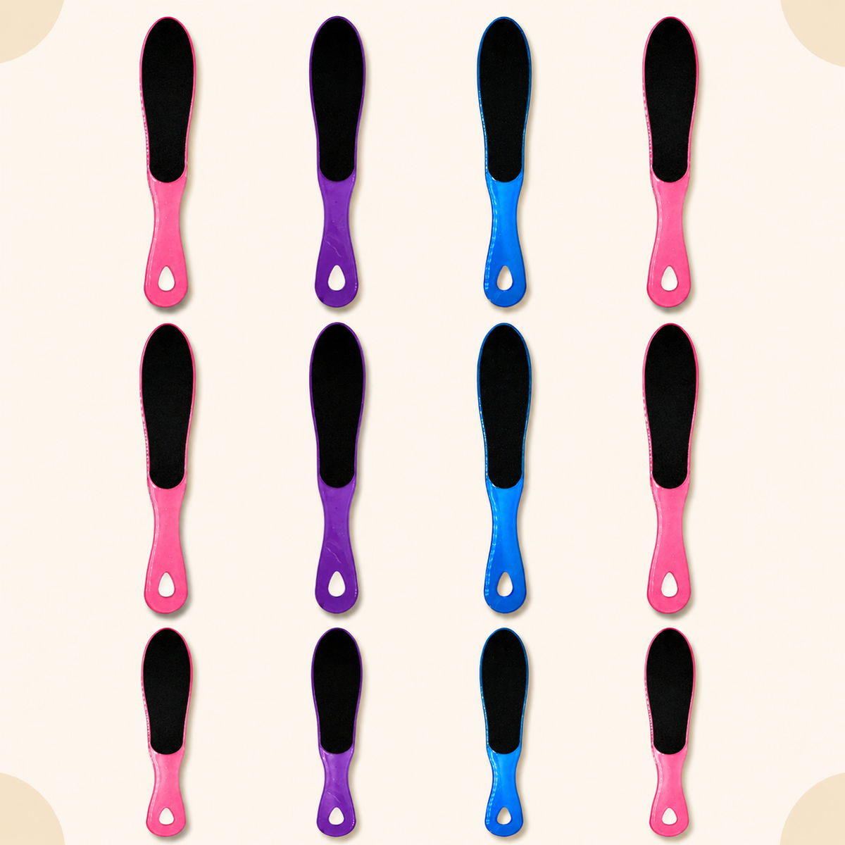 Limas para pies de diferentes colores base plastico x 12 unidades (77E-3)
