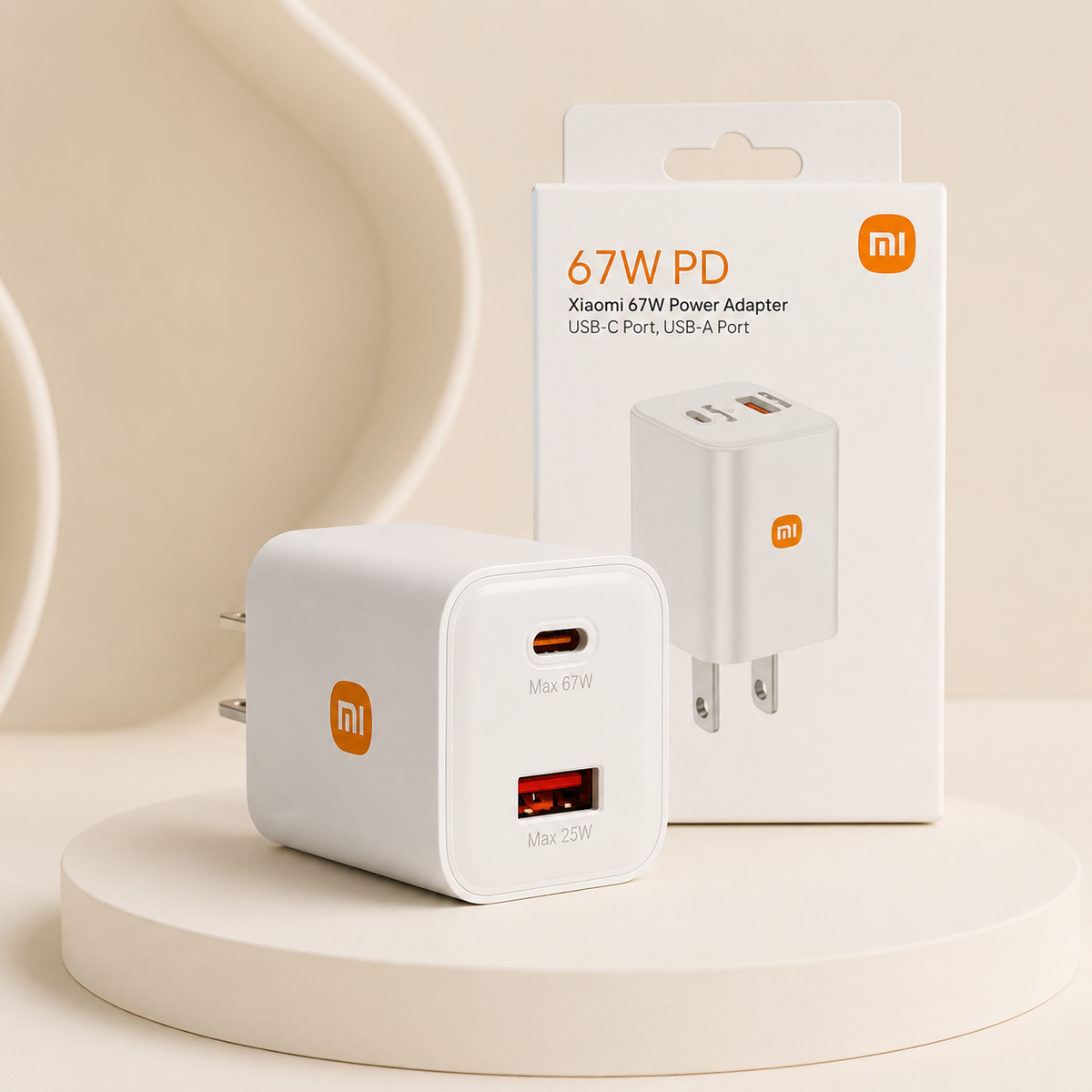 Adaptador Solo Xiaomi USB-C Ports 67W, USB-A Port 25W No Incluye Cable