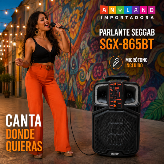 Parlante SEGGAB con micrófono y control (SGX-865BT)