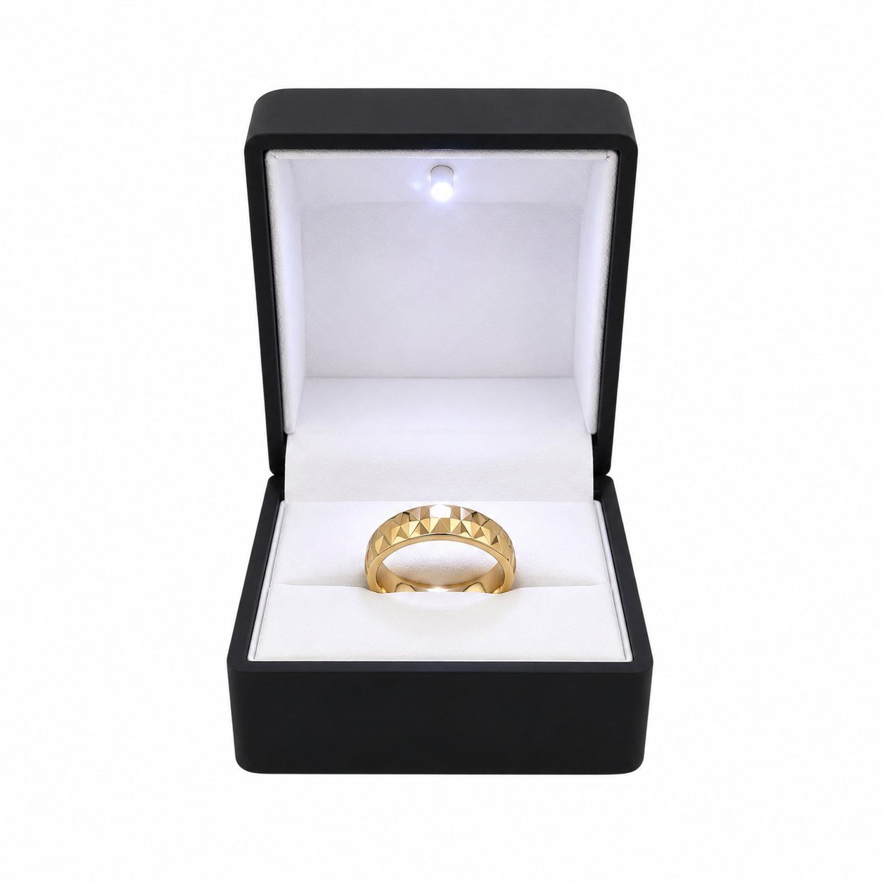Caja para 1 anillo c/luz led color Negro mate x12 u.(81F-4)