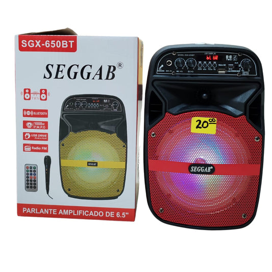 Parlante SEGGAB con micrófono y control (SGX-650BT)