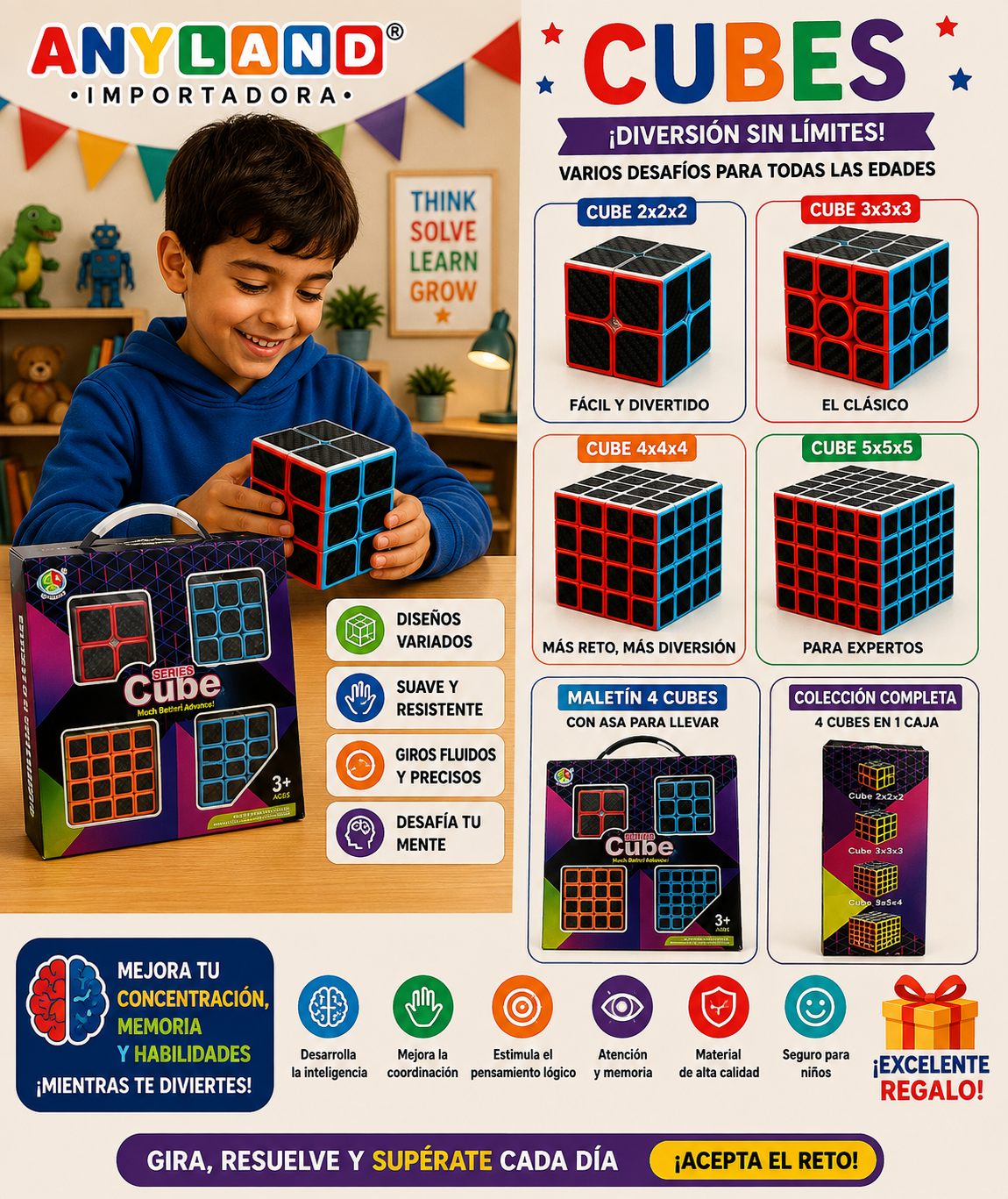 Caja de cubo x 4 unidades (87-21)