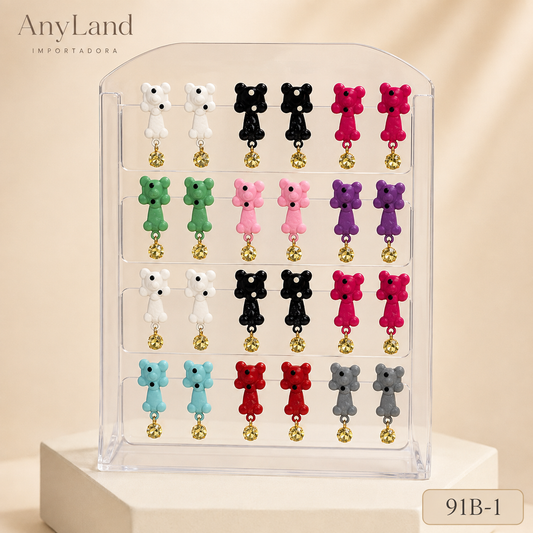 Aretes de animalitos cerditos colgantes x12 pares (91B-1)