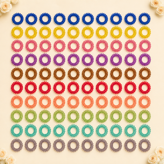 Resortes moños colores surtidos paquete x100 unidades (92A-5)