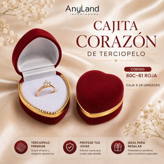 Cajita para anillo corazón x24 (80C-60-61)