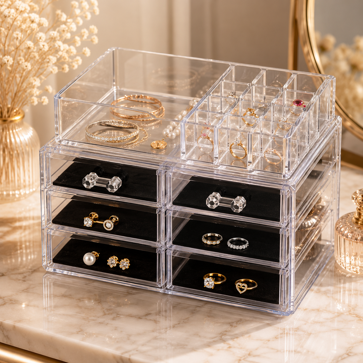 Exhibidor acrílico para joyas y maquillaje (80C-207)