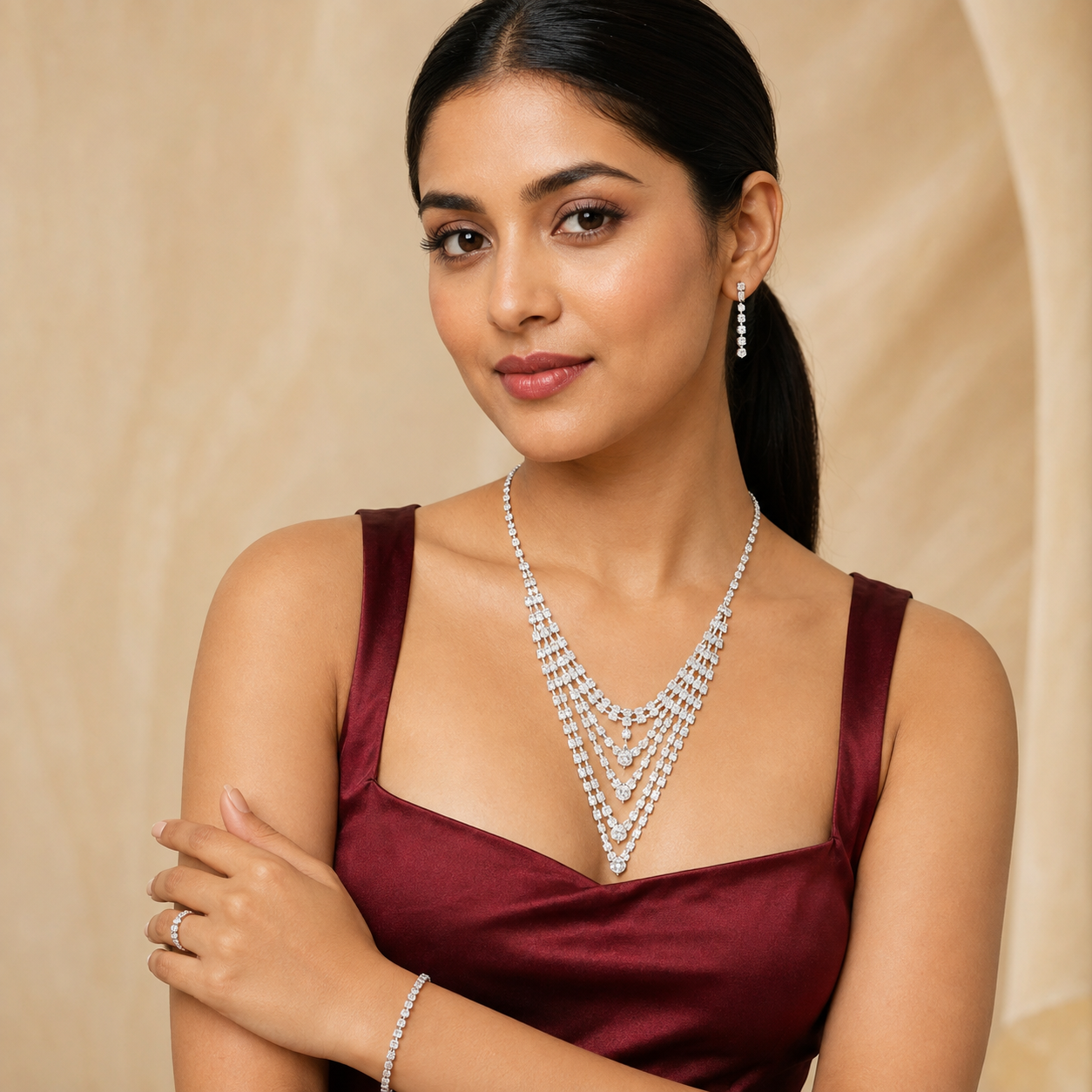 Set de cadenas y pulseras con aretes y anillo paquete x docena (71-1)