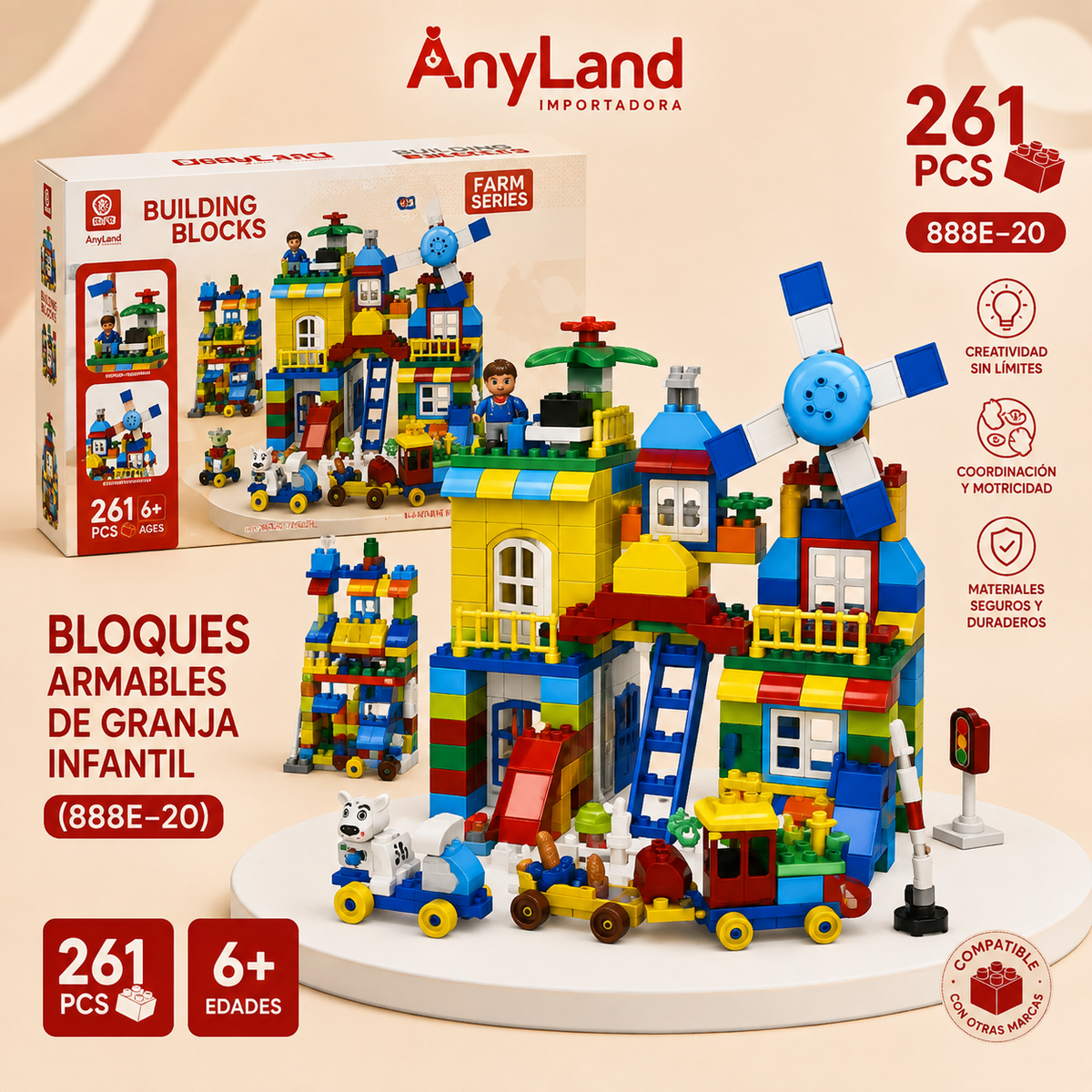 Bloques armables de granja infantil (888E-20)