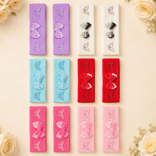 Cintillos de licra para niña de 17x 4,5cm de ancho paquete x12 unid. (11-7)