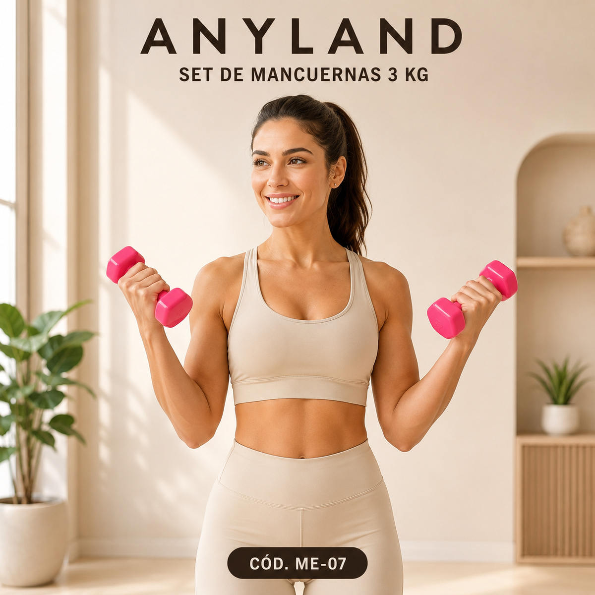 Set mancuerda 3KG rosada YT9002 (ME-07)