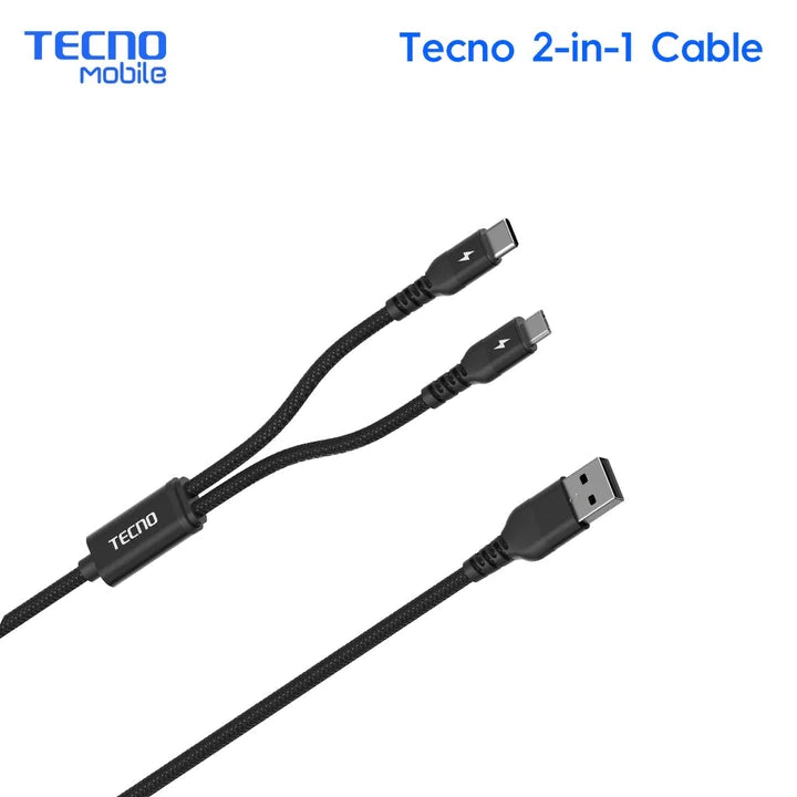 Cable Tecno 2-in-1 Micro USB & Type-C 1m Carga Rápida