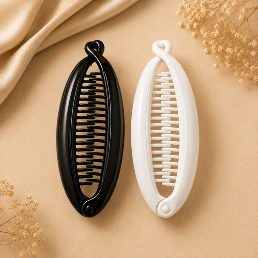 Banana grande 6negro  y 6blanco para el cabello por docena (4F-114)