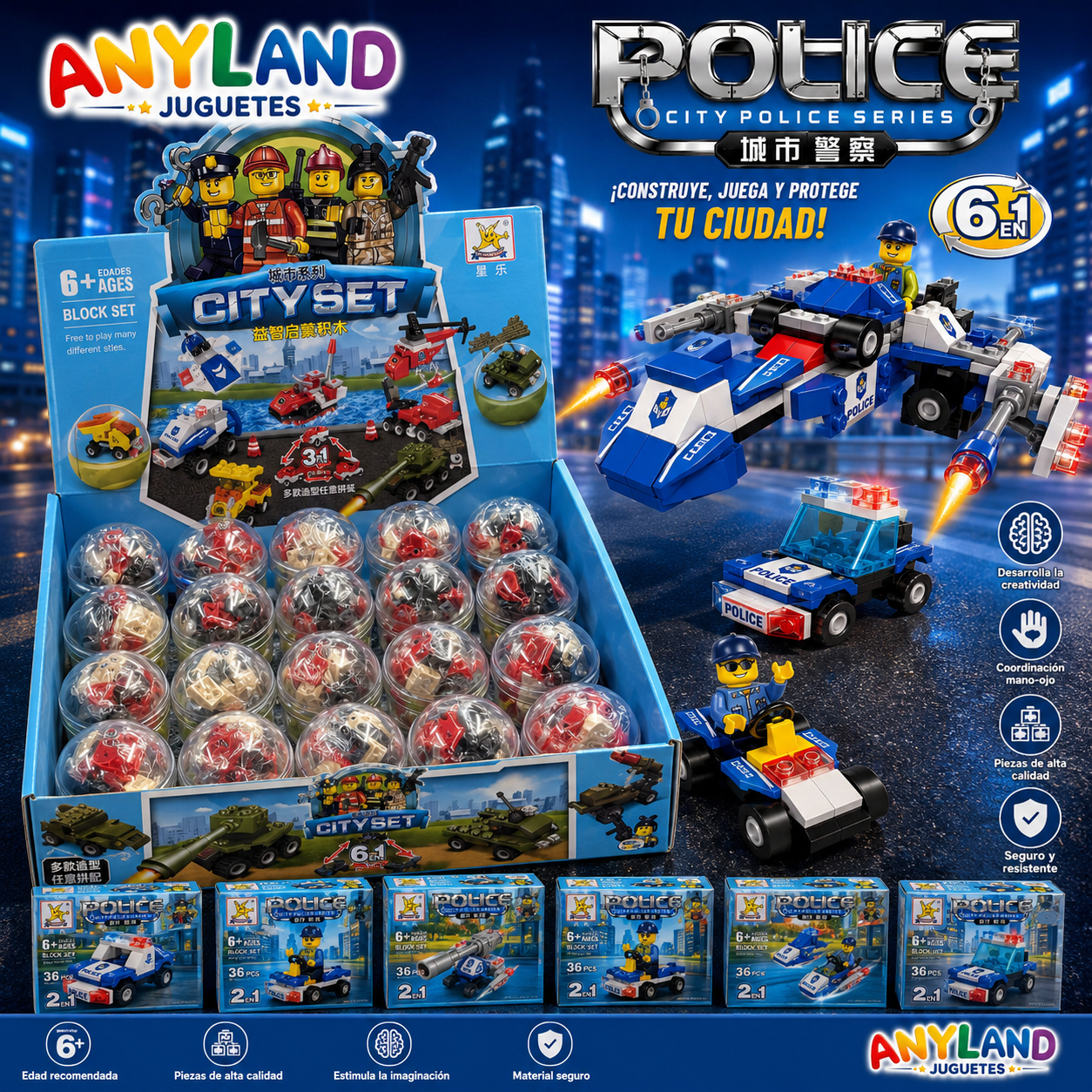 Bloques armables City Life Bomberos Cx16und (SM700A)