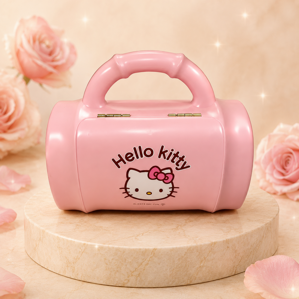 Caja musical Kitty rosado en forma de cartera (BY111)