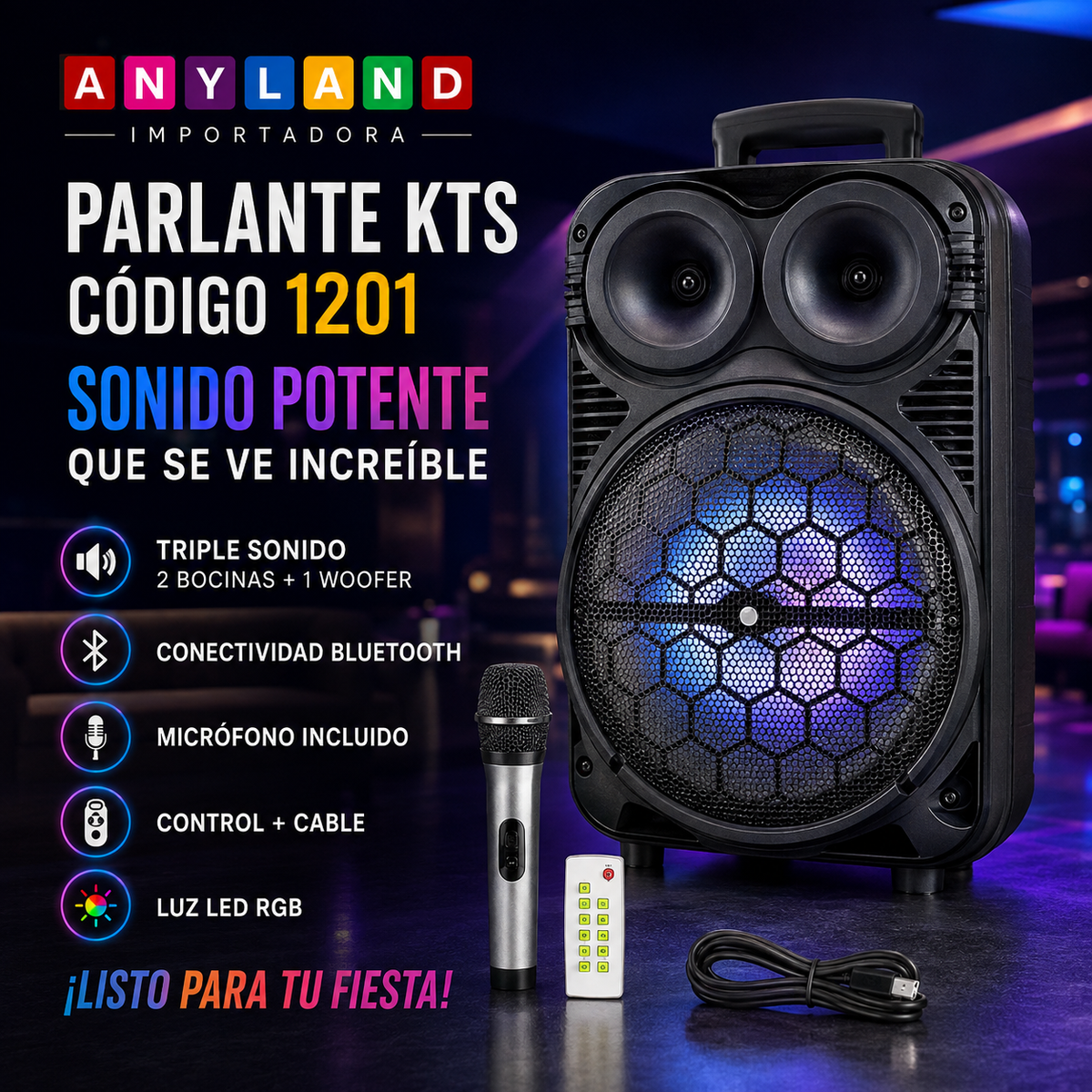 Parlante KTS con micrófono  (1201)