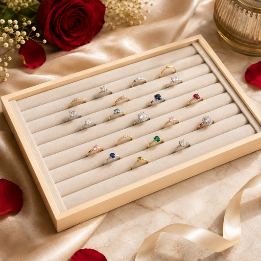 Exhibidor de bamboo para anillos (80C-249)