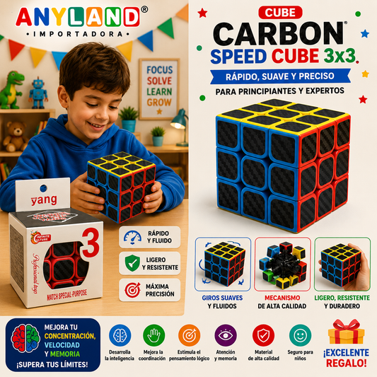 Cubo Rubik 3x3 fibra de carbono Yang  (71G-55)