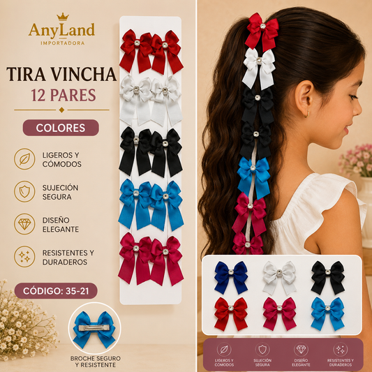 Tira de vincha automatico lazo x12 pares (35-21)