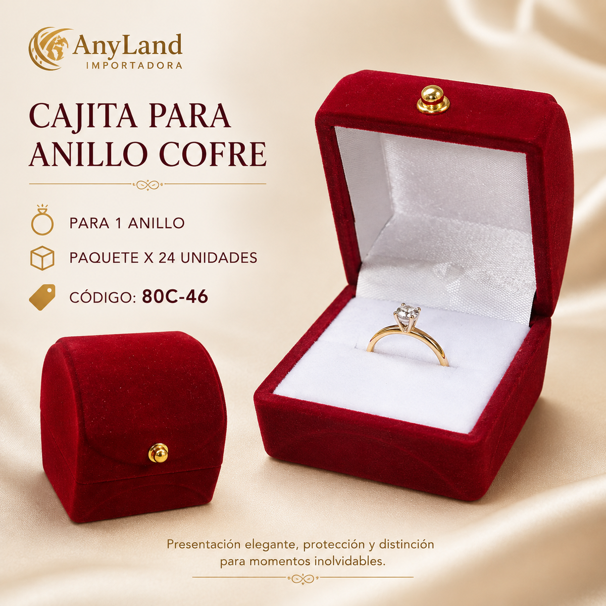 Cajita para anillo Cofre x24 (80C-46-47-48-49)