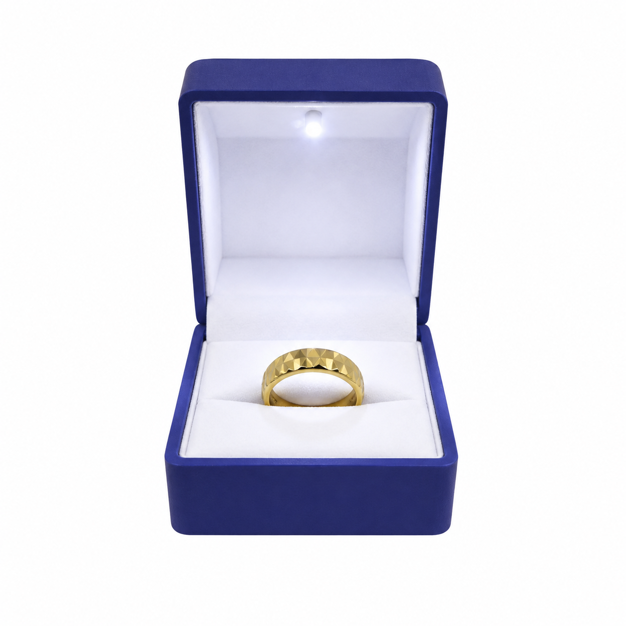 Caja para 1 anillo c/luz led color Azul mate x12u. (81F-2)