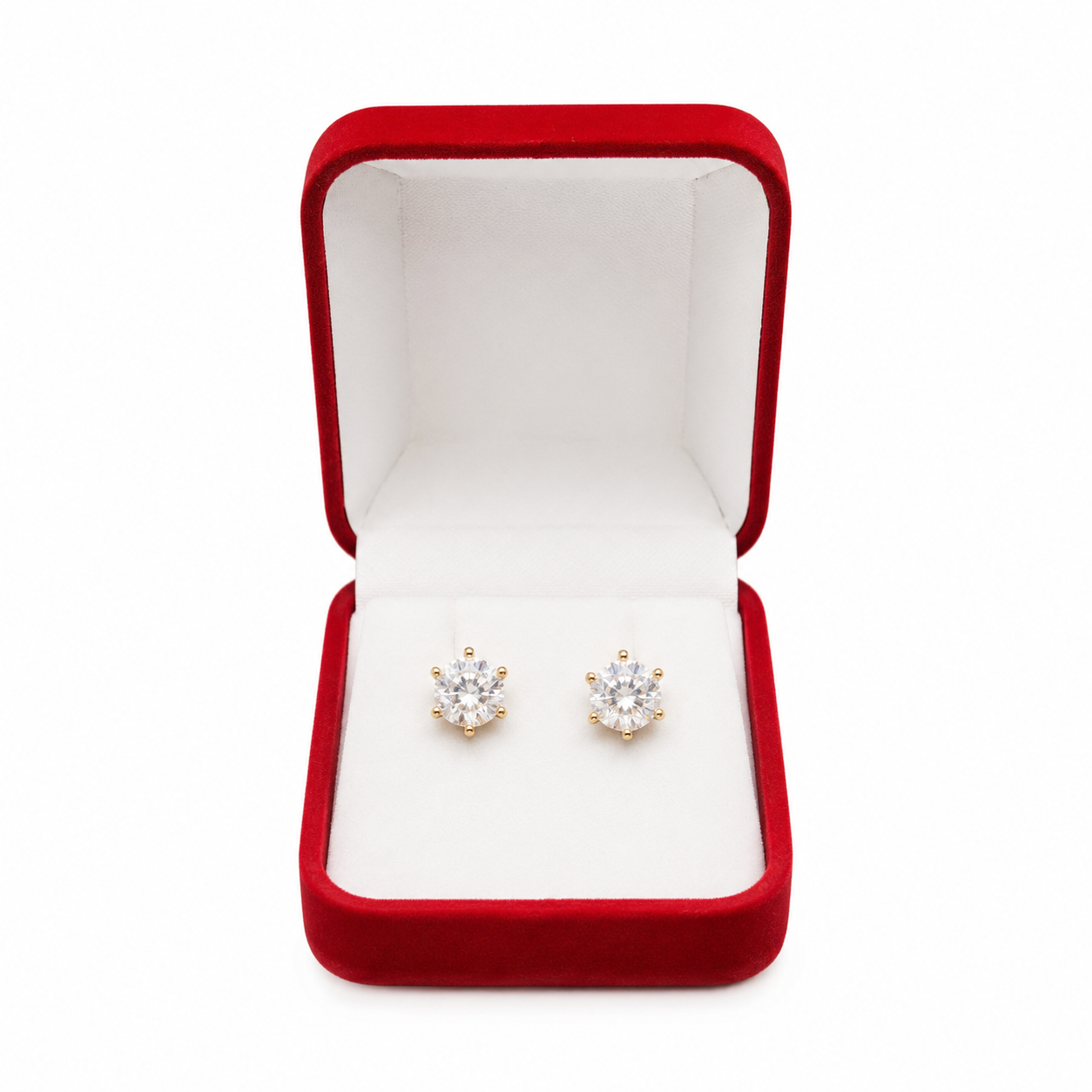 CAJITA GAMUZA CUADRADA ARETES ROJO DOCENA X12 (80C-22)