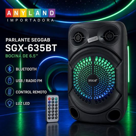 Parlante SEGGAB con micrófono y control (SGX-635BT)