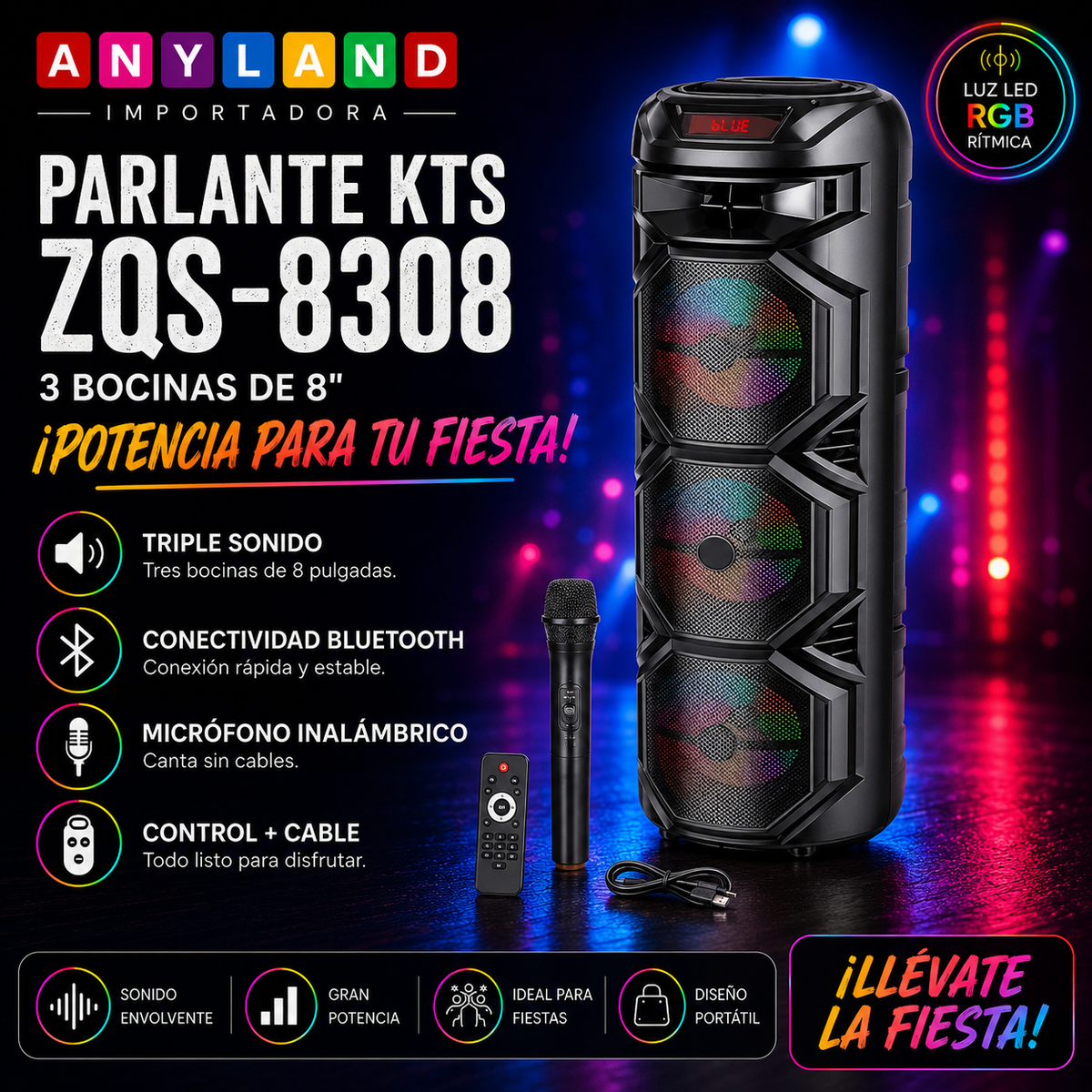 Parlante PARLANTE KTS- (ZQS-8308)