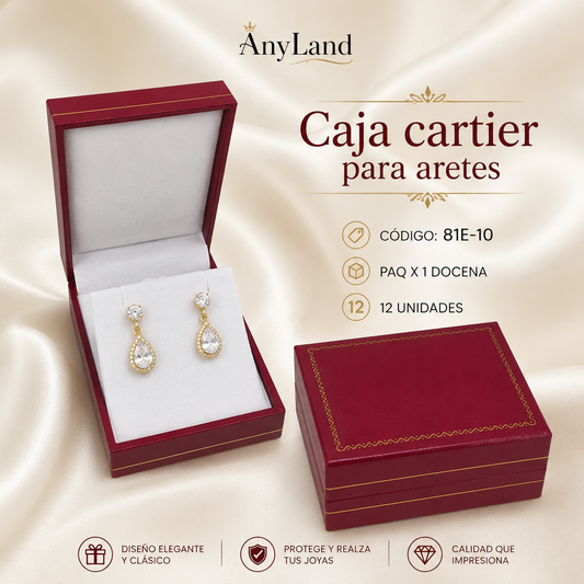 Caja cartier para juego con aretes x12 (81E-10)