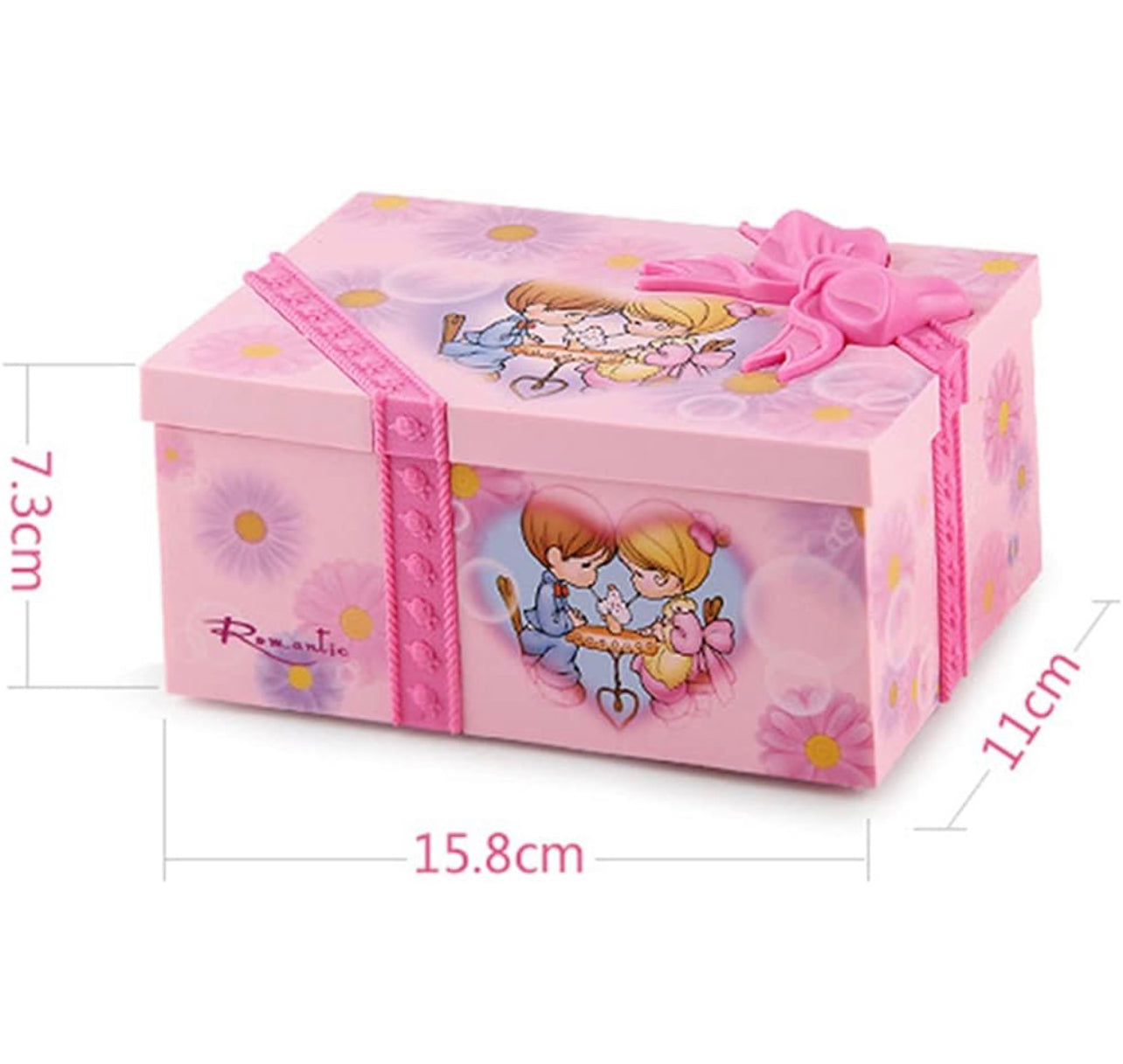 Caja musical rosado en forma de caja de regalo (BY119)