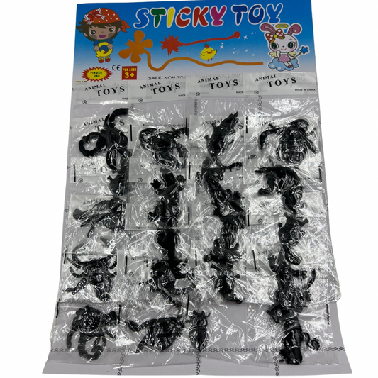 Pegaloco de animales rastreros negro plancha x20 unid. (74F-16)
