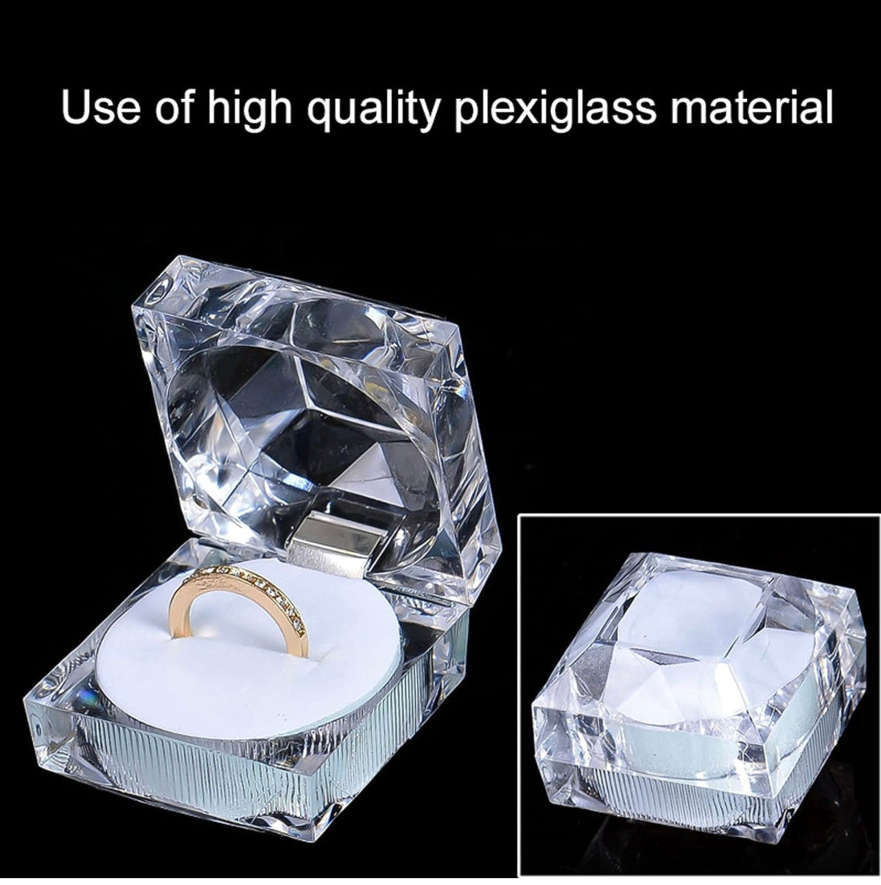 Cajita acrilica para anillo paquete x20(80C-116-118)