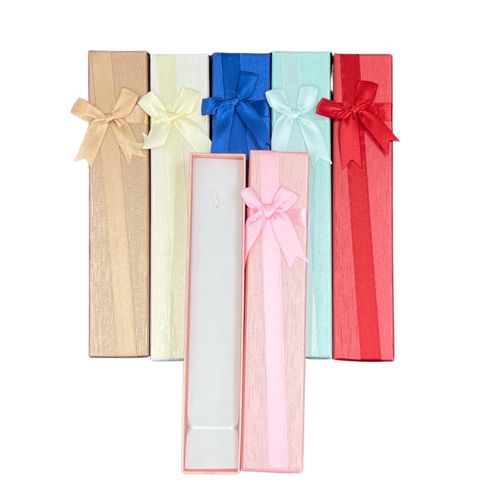 Caja cartón para reloj y pulsera x12unid. 4x21cm 6 colores(80G-4)