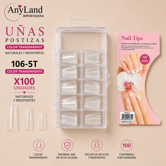 Extension de uñas transparente x100 (106-5T)