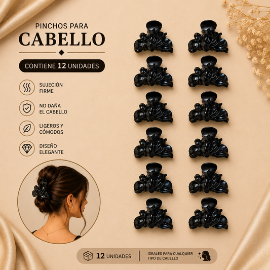 Pinchos negro grande x 12 unidades (4F-7)