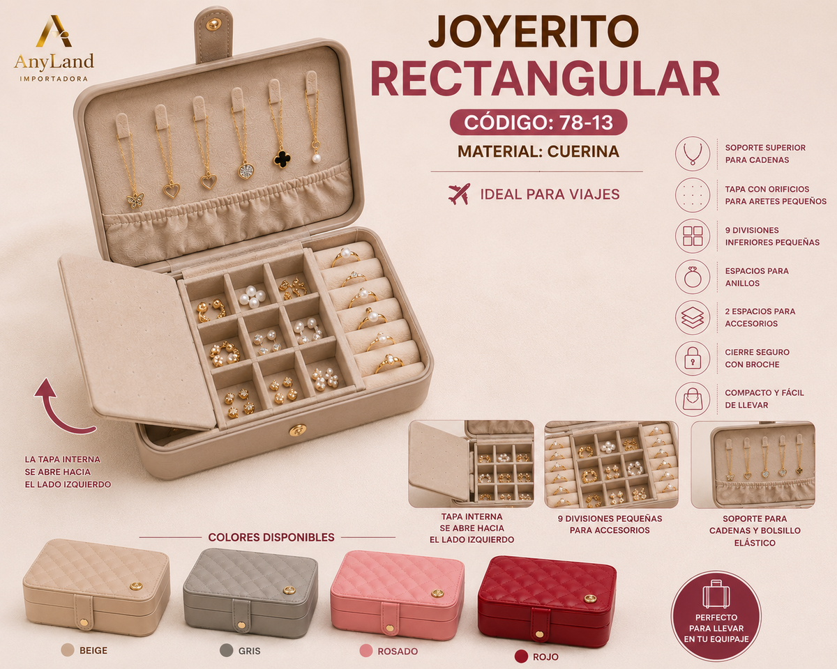 Joyero portátil de cuerina (78-13)