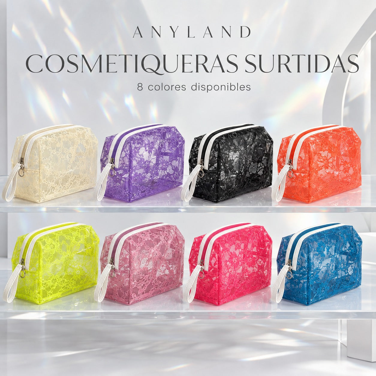 Cosmetiquera plastico transparente impermeable UND  (40-9)