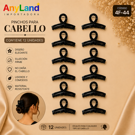 Pinchos negro grande x 12 unidades (4F-44)