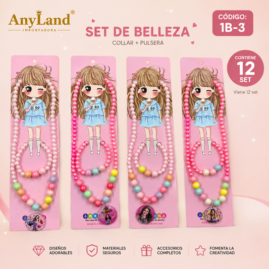 Set de cadena y pulsera x 12 set (1B-3)