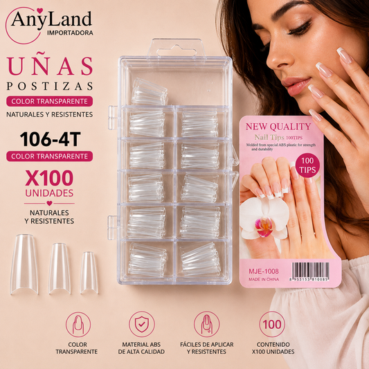 Extension de uñas transparente x100 (106-4T)