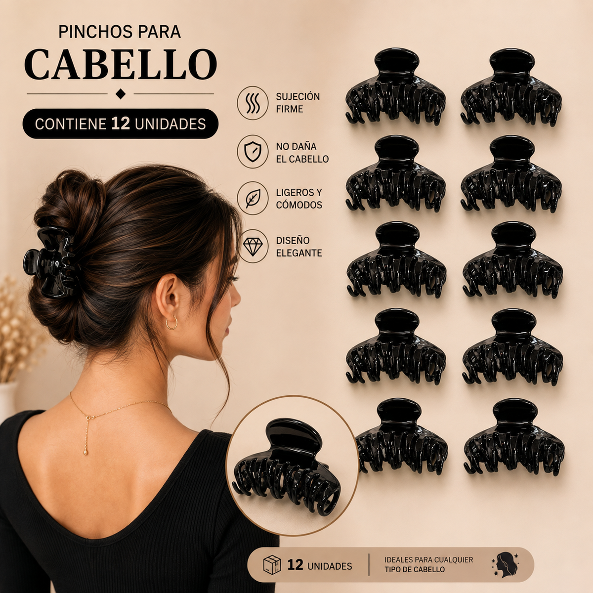 Pinchos engomados negro x 12 unidades (4F-80)