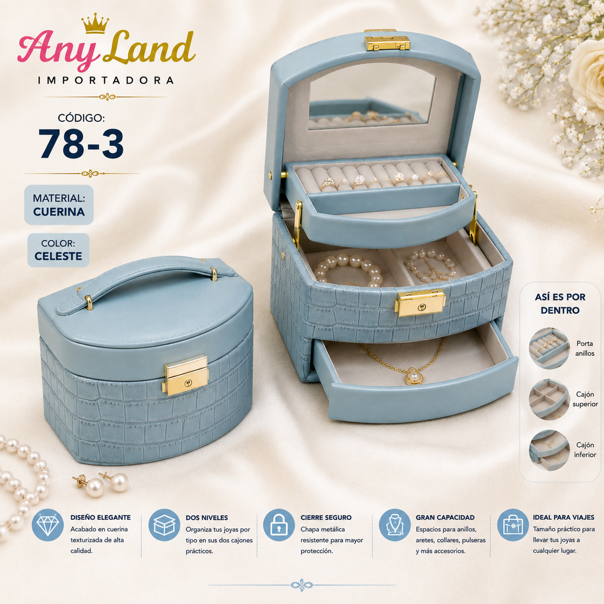 Caja organizadora para joyas mediano (78-3)
