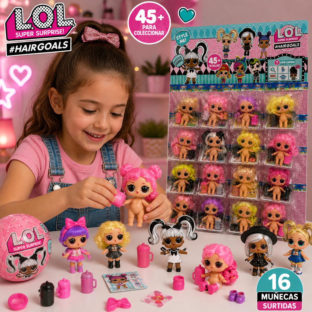 Plancha de muñecas LOL y accesorios x16 (777-17)