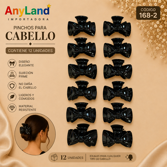 Pinchos negro grande x 12 unidades (168-2)