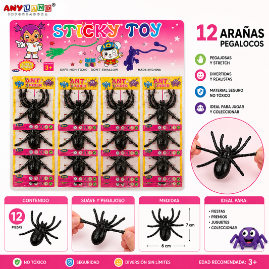 Pegaloco negro de animales  x12 unid. (74F-14)