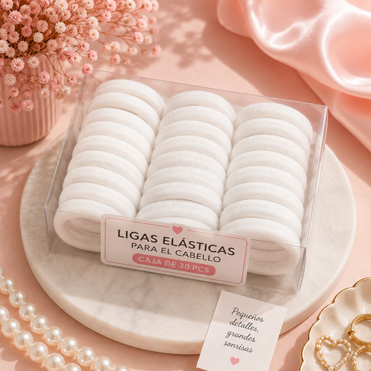 Moño para cabello Blanco caja x30 unidades (2B-2)