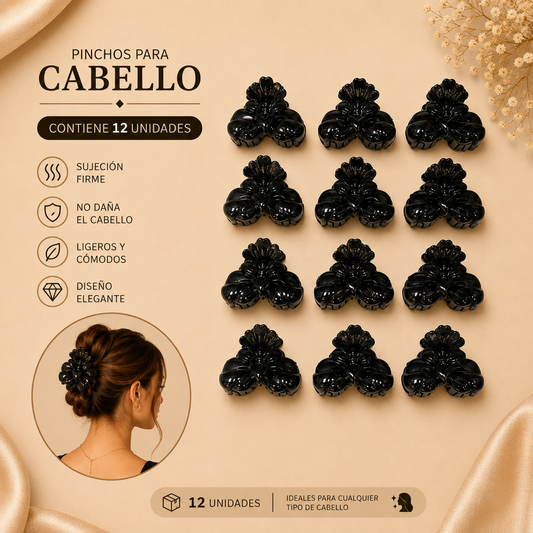 Pinchos negro pequeño x 12 unidades (4F-73)