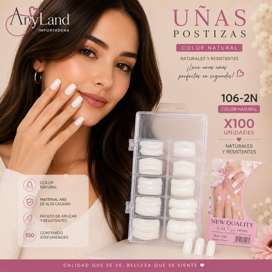 Extension de uñas color natural x100 (106-2N)