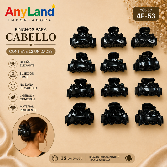 Pinchos negro pequeño x 12 unidades (4F-53)