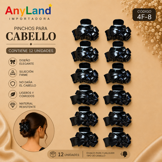 Pinchos negro grande x 12 unidades (4F-8)