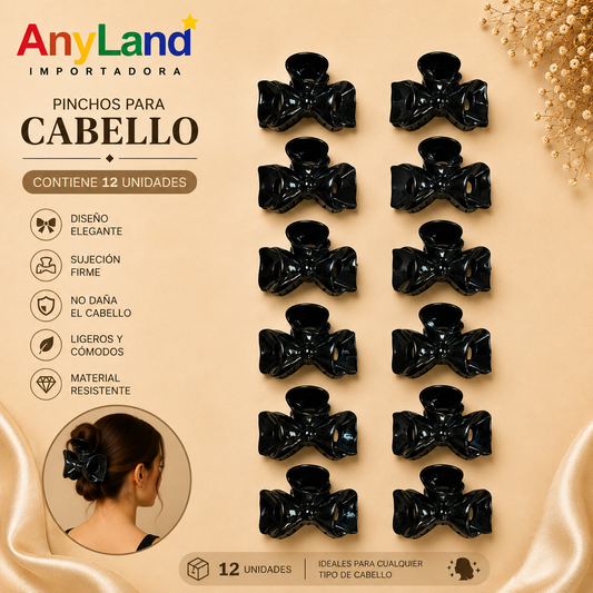 Pinchos negro pequeño x 12 unidades (4F-74)
